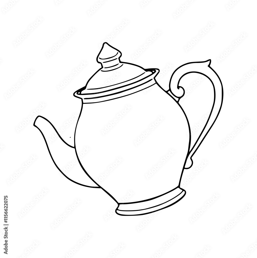hand drawing of a simple teapot illustration hand drawing of a simple teapot illustration