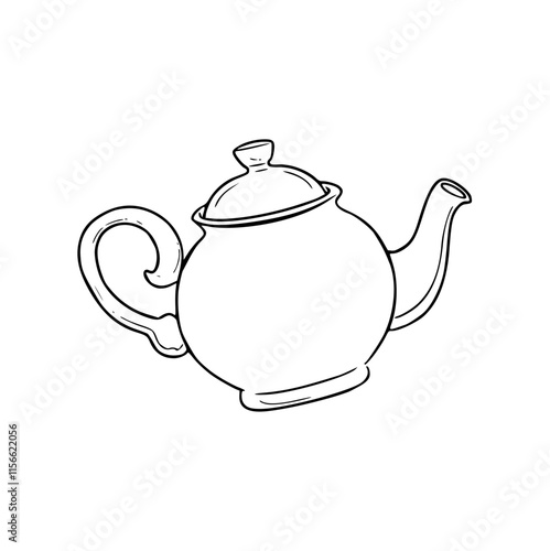 hand drawing of a simple teapot illustration
