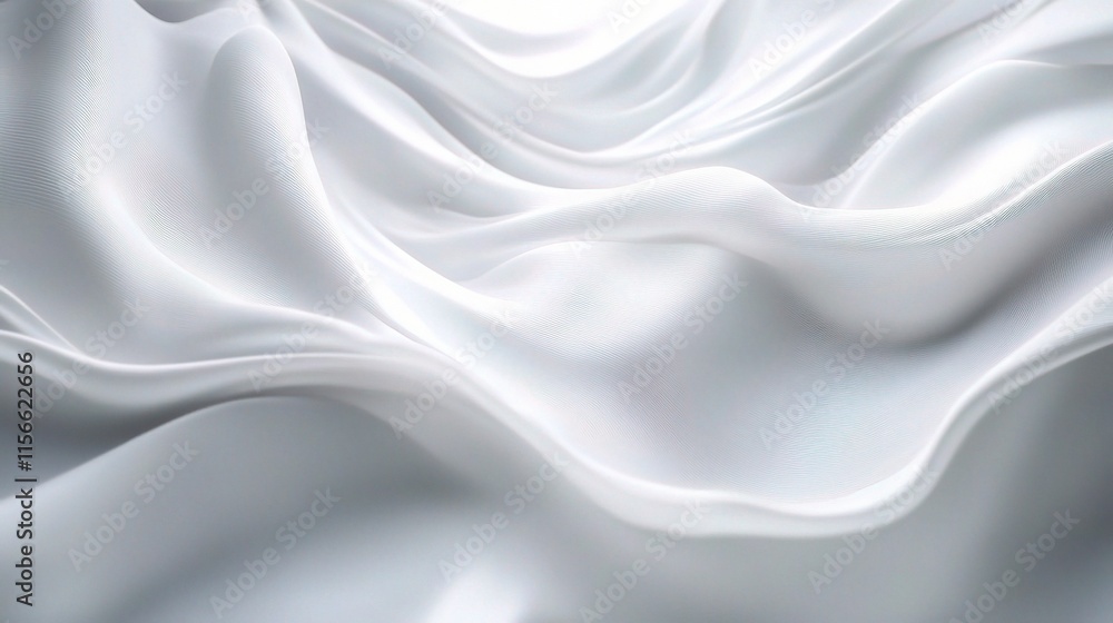 Fototapeta premium Smooth Abstract White Wave Texture Background with Gradients