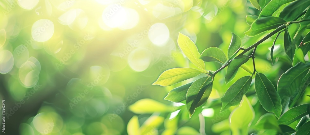 Sunlit green leaves and bokeh background. Sunlit green leaves and bokeh background.