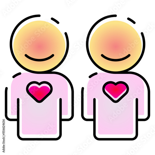 couple icons outline gradient colour style. Suitable for website design, logo, app, UI and etc. Based on the size of the icon in general, so it can be reduced.