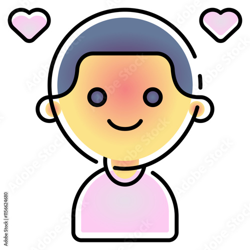 boyfriend icon outlines gradient colour style. Suitable for website design, logo, app, UI and etc. Based on the size of the icon in general, so it can be reduced.