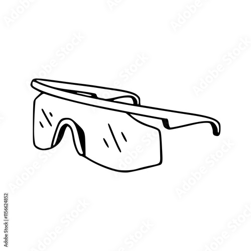 vector line art drawing of a sunglasses