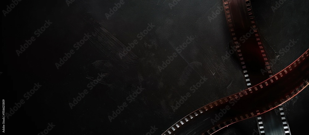 Naklejka premium Dark background with film strips.