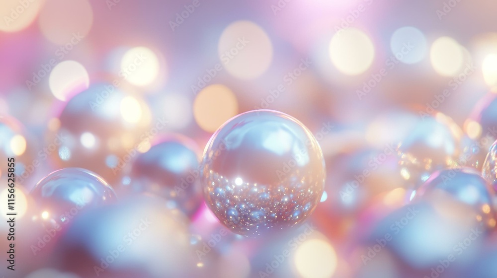 Ethereal Glass Spheres with Bokeh Lights in Dreamy Pink and Blue Tones, Abstract Photography Ethereal Glass Spheres with Bokeh Lights in Dreamy Pink and Blue Tones, Abstract Photography