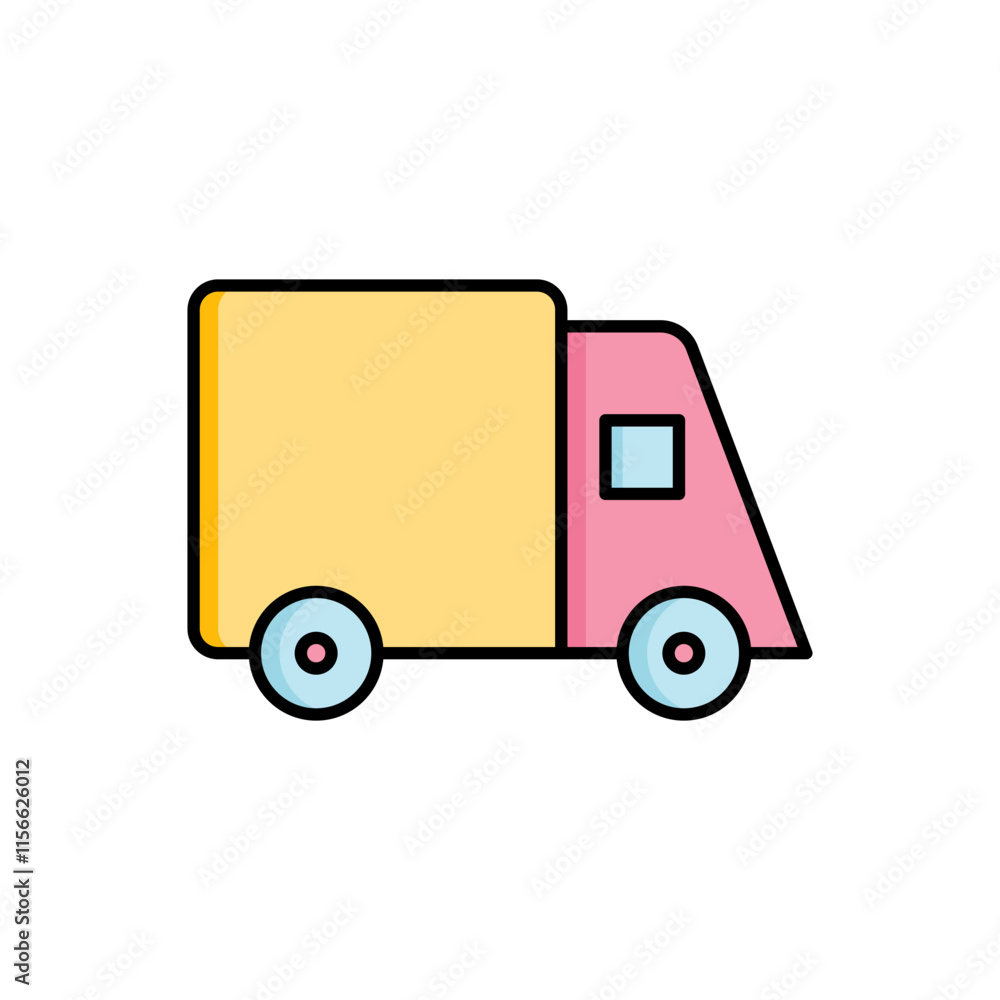 Truck vector icon, cute truck symbol flat design. Truck vector icon, cute truck symbol flat design.