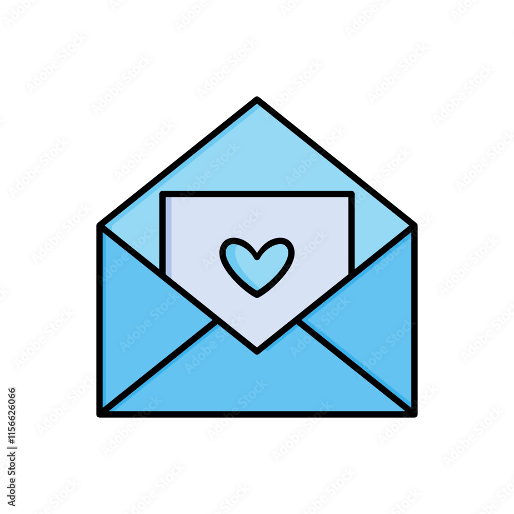 Cute envelope vector icon, envelope symbol opened flat design. Cute envelope vector icon, envelope symbol opened flat design.