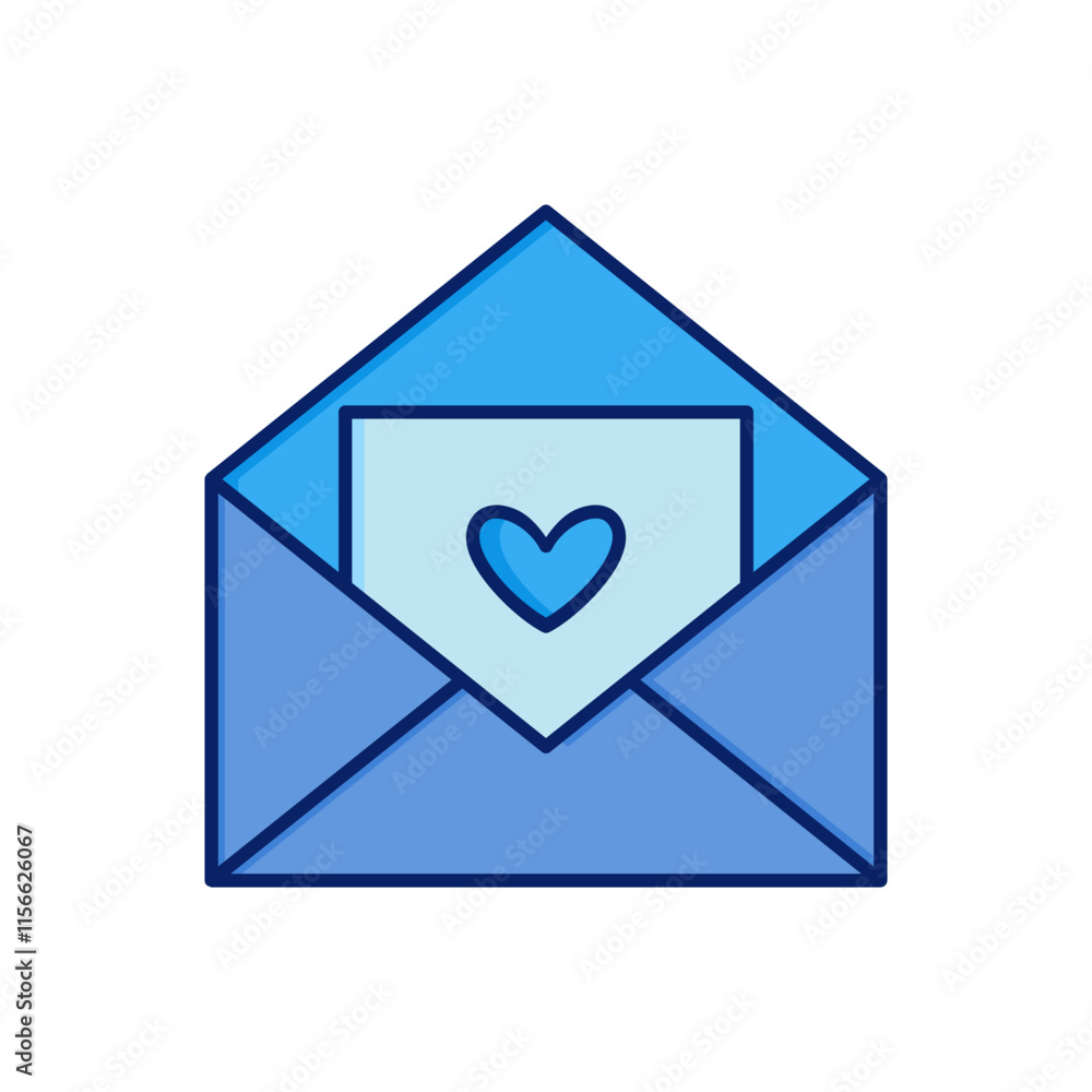 Cute envelope vector icon, envelope symbol opened flat design. Cute envelope vector icon, envelope symbol opened flat design.
