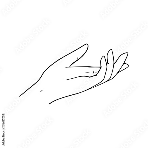 a line art drawing of a hand gesture illustration