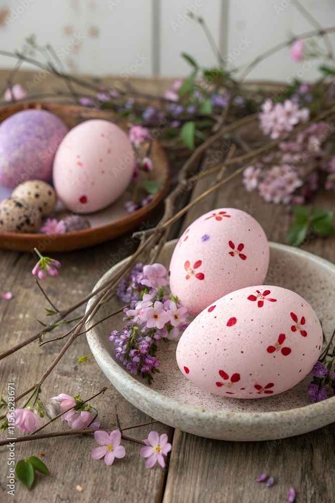 easter eggs and flowers easter eggs and flowers