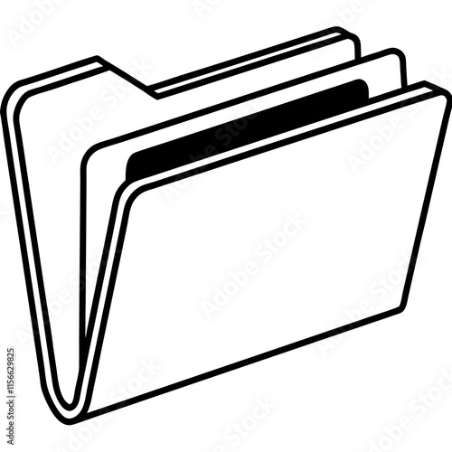 File Folder Line Art Vector Design