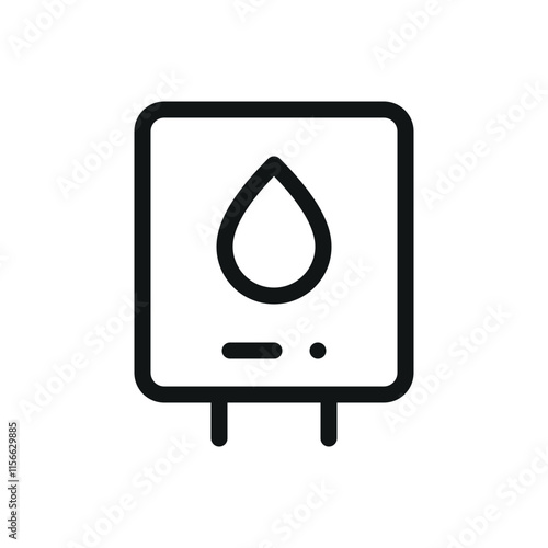 Water heater isolated icon, wall mounted electric water heater vector symbol with editable stroke