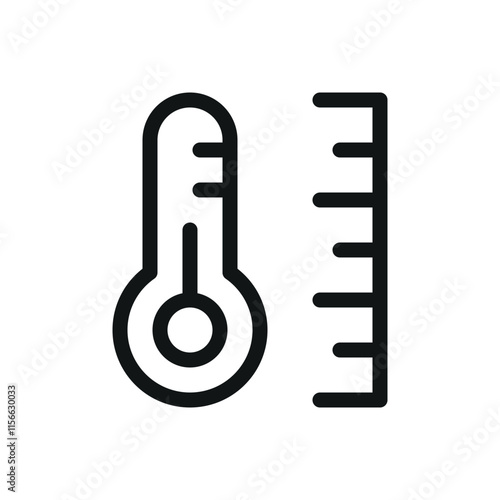 Temperature control isolated icon, thermostat controller vector symbol with editable stroke