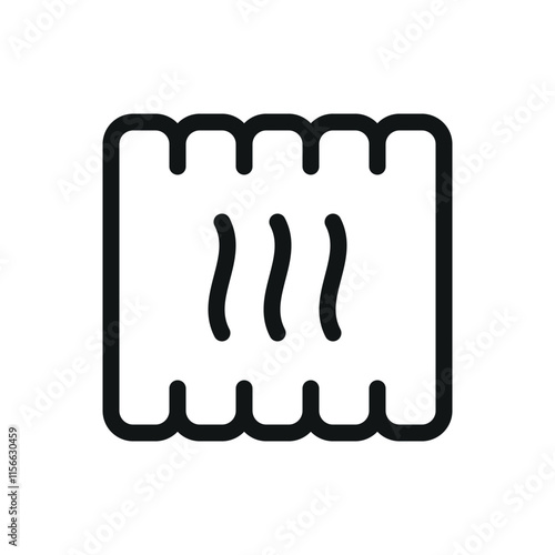 Heating radiator isolated icon, central heating vector symbol with editable stroke