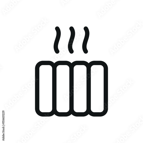 Central heating isolated icon, home central heating system vector symbol with editable stroke