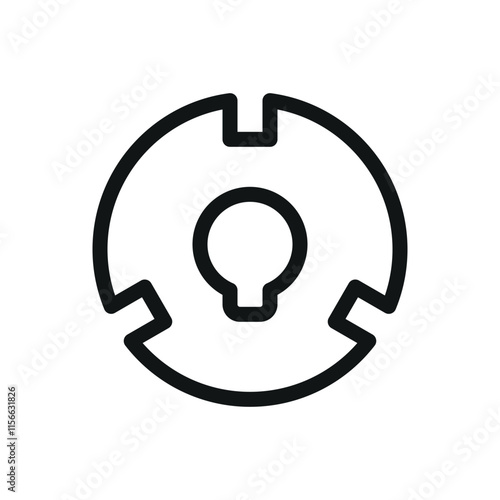 Thermal insulating ring for condensing gas boiler isolated icon, thermal insulation ring vector symbol with editable stroke