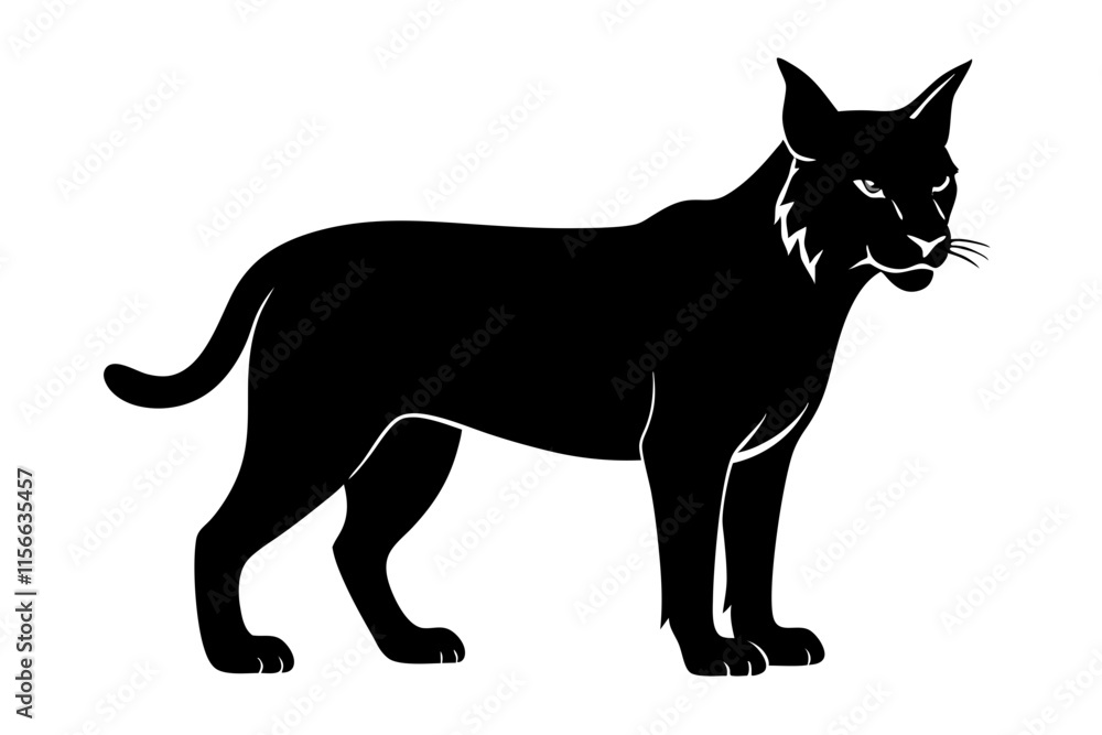 Obraz premium bobcat silhouette icon vector