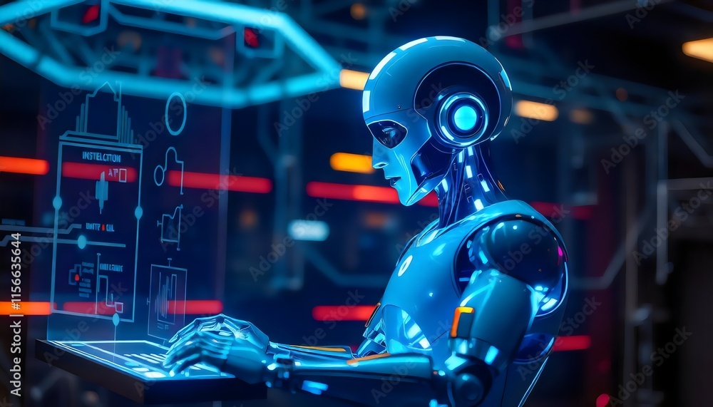 android with spaceship a robot with a blue head that says robot on the screen. android with spaceship a robot with a blue head that says robot on the screen.