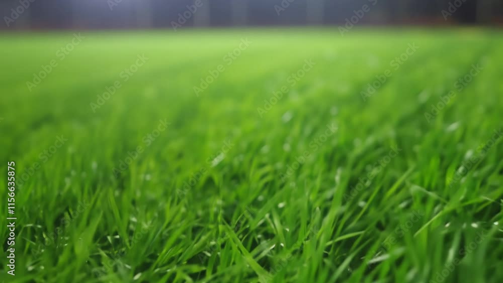 Lush emerald turf video, plush and evenly lit with ambient light