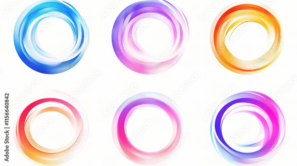 Abstract Circular Patterns with Gradient Colors in Smooth Design Abstract Circular Patterns with Gradient Colors in Smooth Design