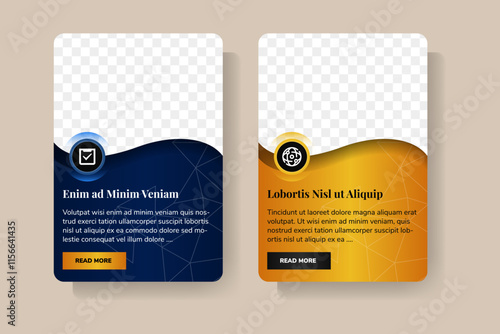 Simple multipurpose infographic template with photo placeholders icons and text blocks. Business company overview profile with photos and solid color blocks. two color choices. polygonal line pattern
