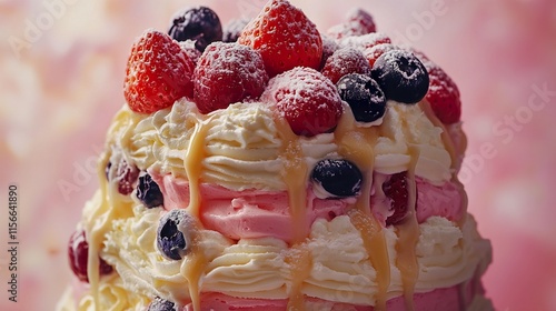 Delicious Pavlova Cake with Berries: A Sweet Treat photo