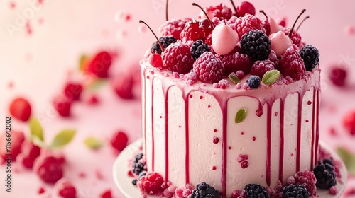 Delicious Berry Cake: A Sweet and Elegant Dessert photo