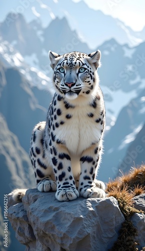 snow leopard in wild