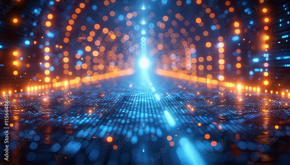Abstract glowing arrow lines on blue background. Abstract glowing arrow lines on blue background.