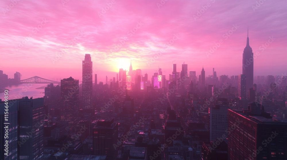 Obraz premium Neon cityscape