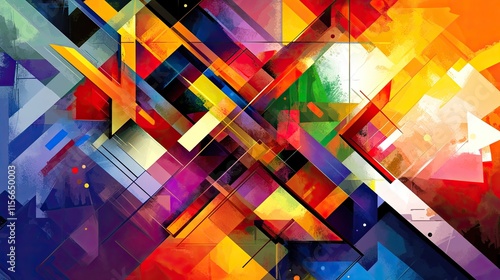 Abstract Geometric Vibrant Colors Artwork