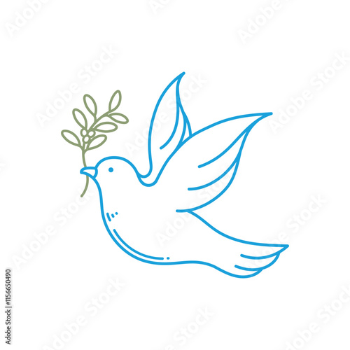 Dove, Dove Vector Illustration, Bird of Peace Vector Symbol, Dove Bring Olive Branch Vector Image, Bird Vector Image.