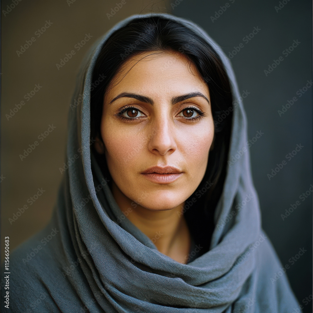 Portrait photo of an Islamic woman wearing a headscarf Portrait photo of an Islamic woman wearing a headscarf