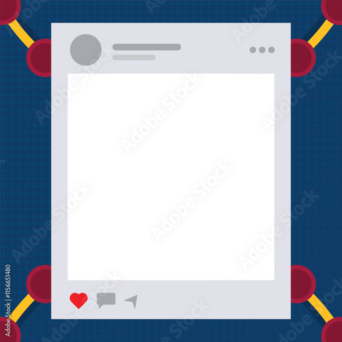 Twibbon Template with Transparent Central Area and Interface Elements