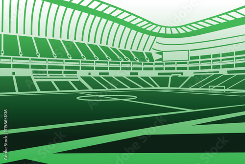 Soccer Football Stadium Outline Shape Colorful Gradient Silhouette Vector for Background