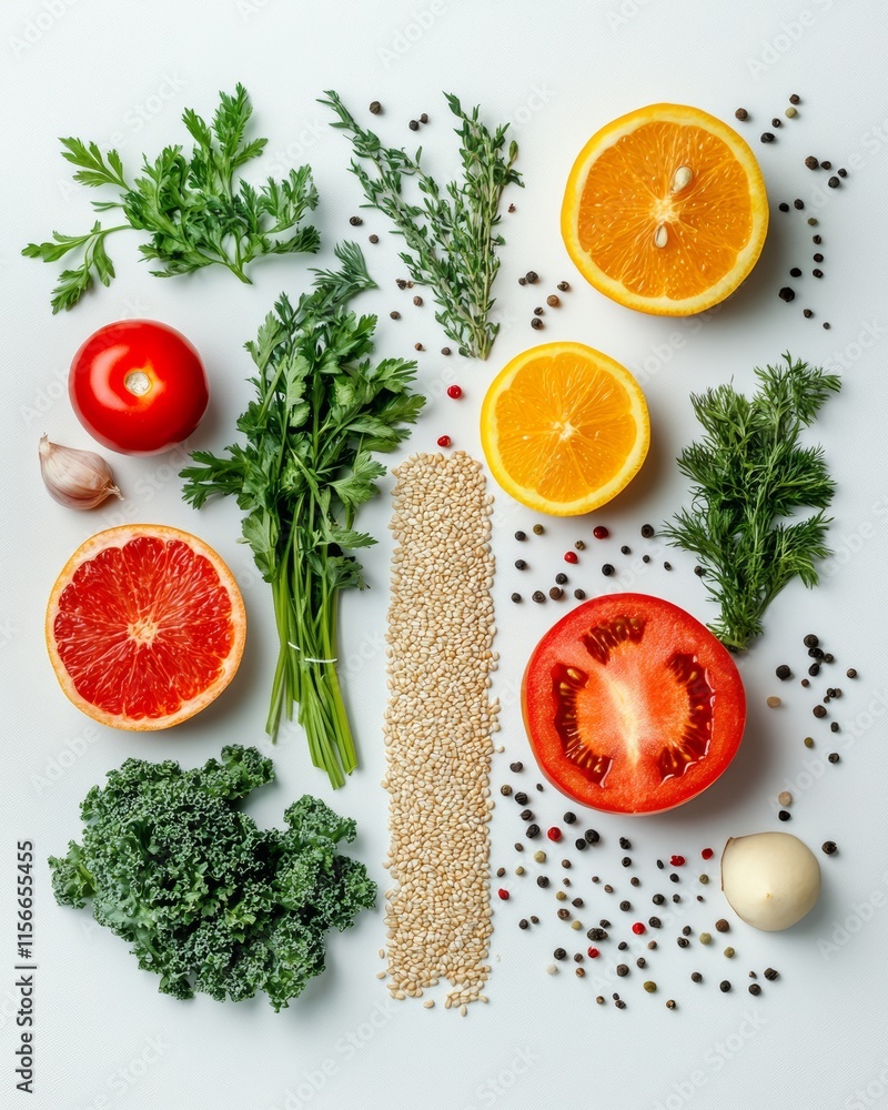 Fresh Vegetables and Fruits on a Flat Surface Artful Food Flat Lay, Fresh Vegetables and Fruits on a Flat Surface Artful Food Flat Lay,