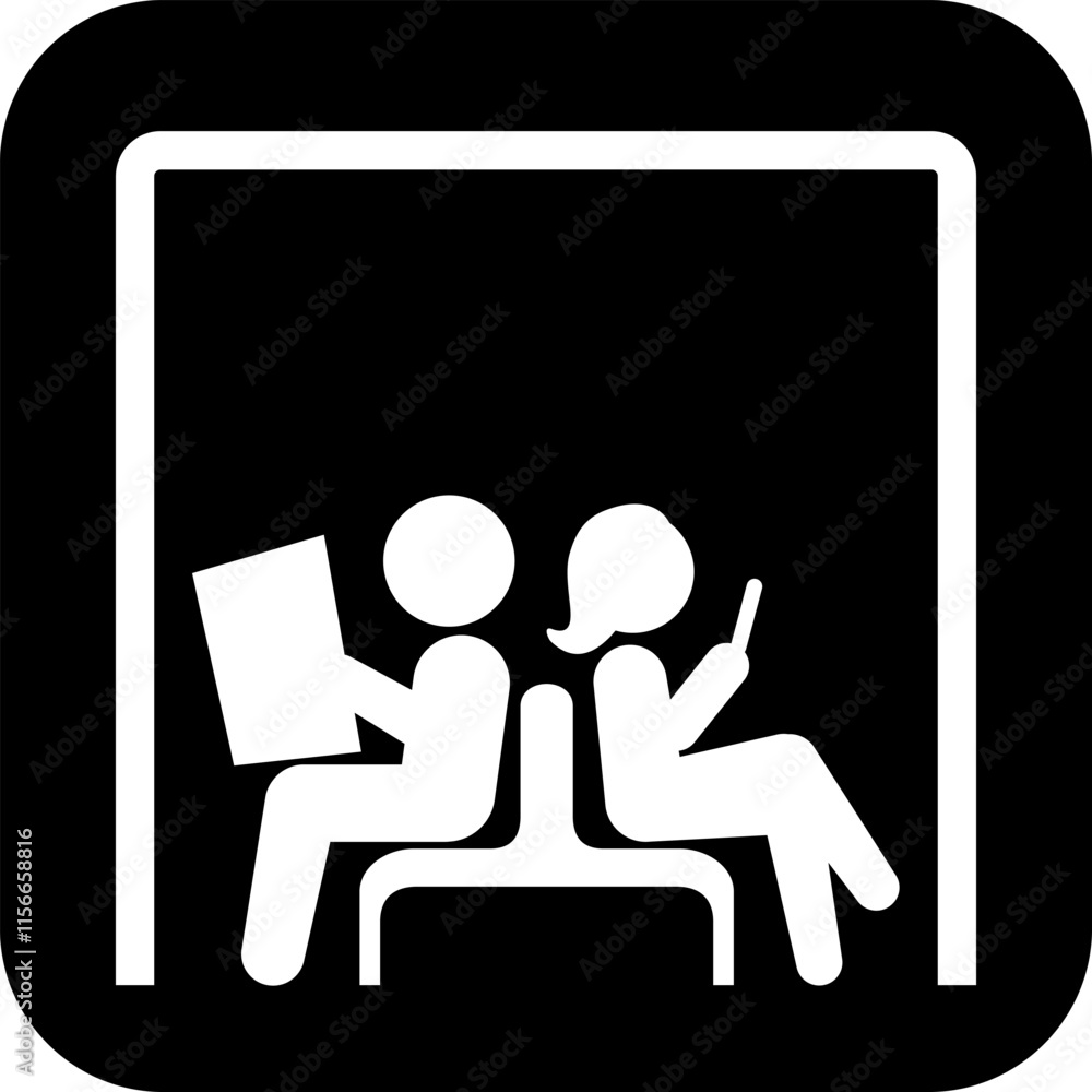 待合室を案内する標識 待合室を案内する標識