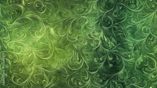 Swirling Green Floral Pattern Background Texture Design
