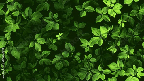Lush Green Leaf Pattern, Botanical Textile Design