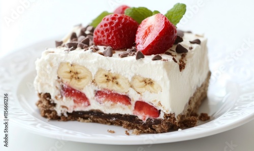 Delicious No-Bake Banana Split Cake, Perfect for Food Bloggers and Dessert Lovers