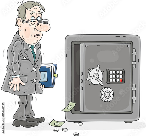 Sad businessman in front of...