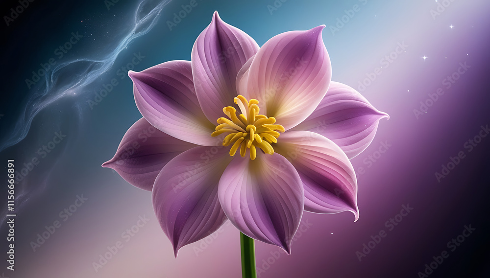 An ethereal display of Alstroemerias flowers set against a mesmerizing cosmic backdrop. Created with generative AI An ethereal display of Alstroemerias flowers set against a mesmerizing cosmic backdrop. Created with generative AI