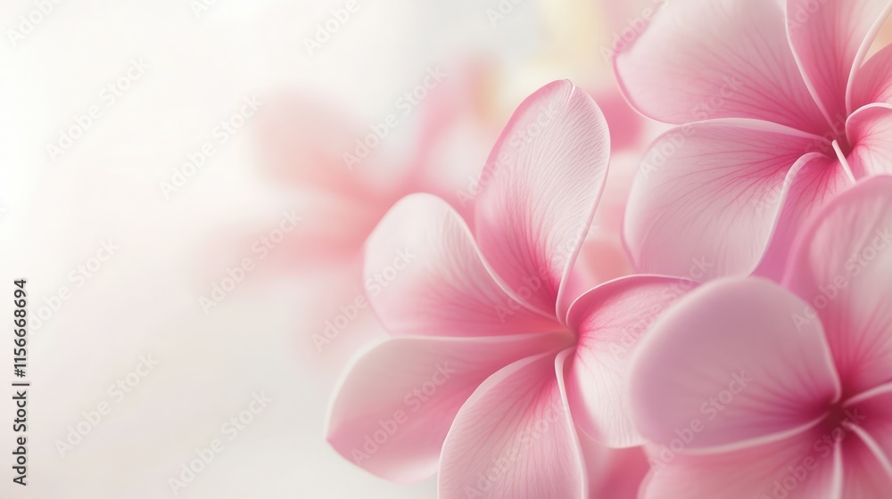 Pink frangipani flower close up on a soft background capturing the essence of tropical beauty and tranquility in nature Pink frangipani flower close up on a soft background capturing the essence of tropical beauty and tranquility in nature