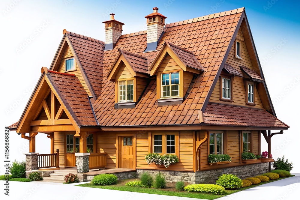 Charming Rustic Rooftop Home Design, Dormer Window, Leading Lines Charming Rustic Rooftop Home Design, Dormer Window, Leading Lines
