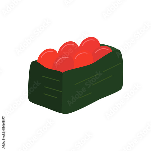 sushi roll with caviar illustration
