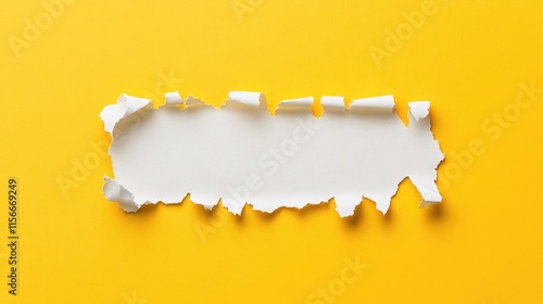 White torn paper on a vibrant yellow background with the text CRM Customer Relationship Management highlighting branding and marketing concepts photo