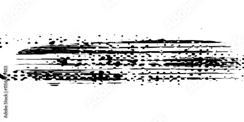 Grunge tire tracks, wheel braking marks. Silhouette of truck, car or motorcycle tread pattern.