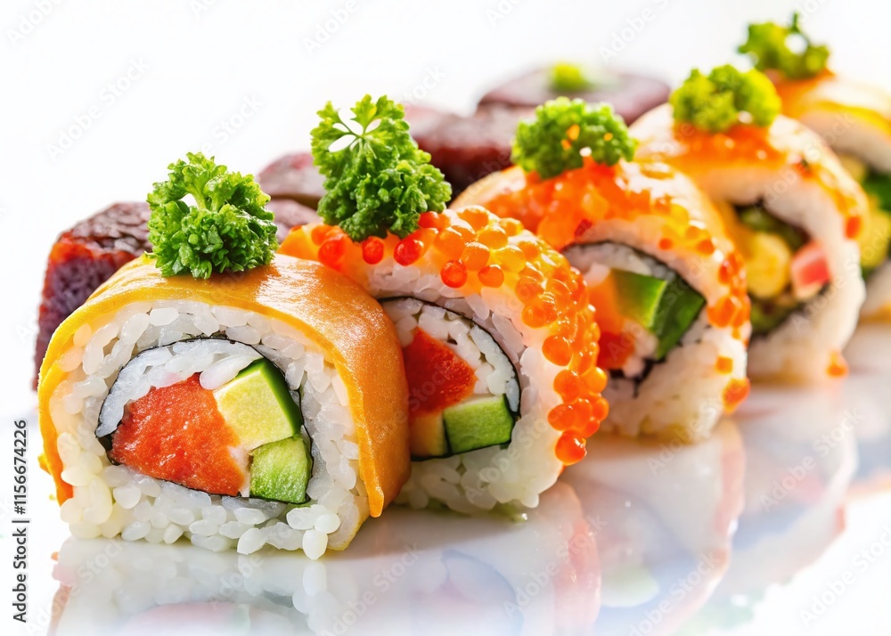 Delicious Sushi, Realistic Food Photography, 16:9 Aspect Ratio Delicious Sushi, Realistic Food Photography, 16:9 Aspect Ratio