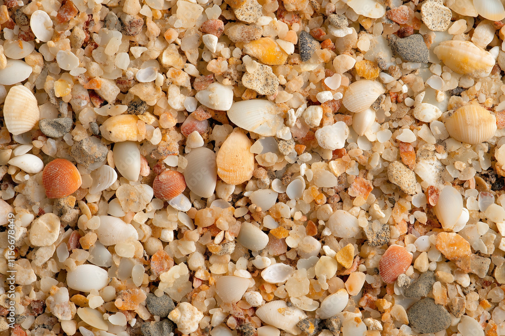 Coarse, gritty sand with hints of small shells Coarse, gritty sand with hints of small shells
