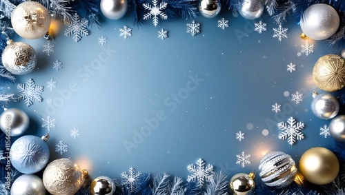 Christmas wallpaper with blue background.